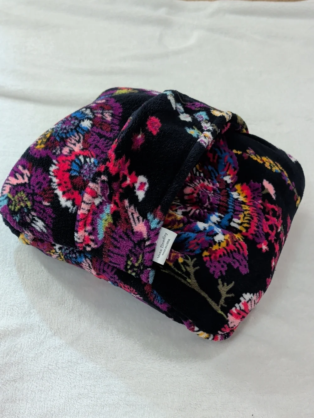 Vera Bradley Midnight Wildflower Travel Blanket